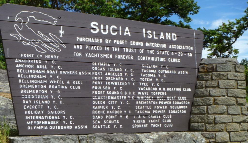 sucia island picnic cruise beach sign